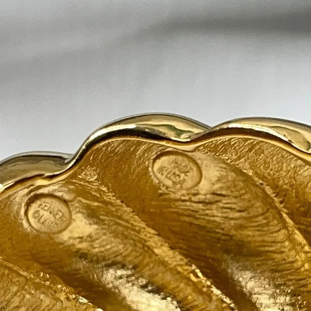 Polished Gold Twist Bangle Hinged Bracelet Kenneth Jay Lane - Picture 12 of 12